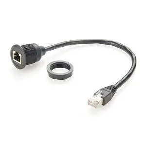 Profinet RJ45 8P8C Male to Female Extension Cable Flush Panel Mount 1Gbps Cat5e Ethernet LAN Network Cable for Stage Light, Router, PC, Camera(0.3M/1FT) Profinet RJ45 8P8C Male to Female Extension Cable Flush Panel Mount 1Gbps Cat5e Ethernet LAN Network Cable for Stage Light, Router, PC, Camera(0.3M/1FT)