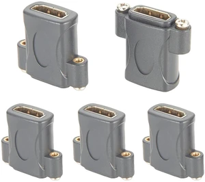 HDMI 1.4 Female to Female Coupler 4K@30HZ Screw Panel Mount Pass Through Gender Changer Connector Extender Adapter for TV Laptop PC Monitor Projector (5PCS) HDMI 1.4 Female to Female Coupler 4K@30HZ Screw Panel Mount Pass Through Gender Changer Connector Extender Adapter for TV Laptop PC Monitor Projector (5PCS)