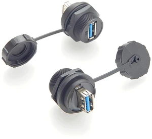 IP67 USB 3.0 A Female to Female Coupler Extender 5Gbps Type A Flush Panel Mount Connector Waterproof Bulkhead Feed Through Adapter with Dust Cap (2PCS) IP67 USB 3.0 A Female to Female Coupler Extender 5Gbps Type A Flush Panel Mount Connector Waterproof Bulkhead Feed Through Adapter with Dust Cap (2PCS)
