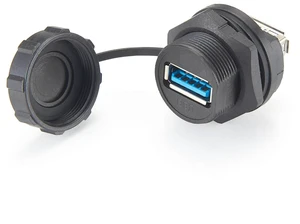 IP67 USB 3.0 A Female to Female Coupler Extender 5Gbps Type A Flush Panel Mount Connector Waterproof Bulkhead Feed Through Adapter with Dust Cap (1PCS) IP67 USB 3.0 A Female to Female Coupler Extender 5Gbps Type A Flush Panel Mount Connector Waterproof Bulkhead Feed Through Adapter with Dust Cap (1PCS)