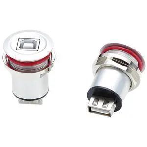 Threaded Fixed USB B to A Flush Panel Mount Adapter USB 2.0 Female to Type B Female Printer Data Transfer Round Connector Feed Thru Bulkhead Coupler for Scanner External Hard Drive (2PCS) Threaded Fixed USB B to A Flush Panel Mount Adapter USB 2.0 Female to Type B Female Printer Data Transfer Round Connector Feed Thru Bulkhead Coupler for Scanner External Hard Drive (2PCS)