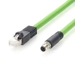 M8 D-Coded 4 Pin Male to RJ45 Male Industrial Ethernet Cable Cat5e Shielded High Flex Drag Chain Cable for PROFINET, EtherCAT, PLC, Robot, I/O Modules (0.2M/0.66FT) M8 D-Coded 4 Pin Male to RJ45 Male Industrial Ethernet Cable Cat5e Shielded High Flex Drag Chain Cable for PROFINET, EtherCAT, PLC, Robot, I/O Modules (0.2M/0.66FT)