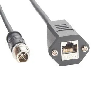 Panel Mount M12 8 Pin X-Code to RJ45 CAT6A Industrial Ethernet Cable Waterproof High Flex Shielded M12 Gige Cable with Screw Compatible Cognex in Sight Industrial Camera Automation(0.5M) Panel Mount M12 8 Pin X-Code to RJ45 CAT6A Industrial Ethernet Cable Waterproof High Flex Shielded M12 Gige Cable with Screw Compatible Cognex in Sight Industrial Camera Automation(0.5M)