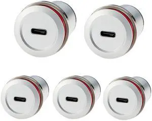 USB 2.0 to USB 3.1 C Embedded Panel Mount Connector USB Female to Type C Female Threaded Fixed Flush Mount Pass Through Converter for Data Transfer Fast Charging (5PCS) USB 2.0 to USB 3.1 C Embedded Panel Mount Connector USB Female to Type C Female Threaded Fixed Flush Mount Pass Through Converter for Data Transfer Fast Charging (5PCS)