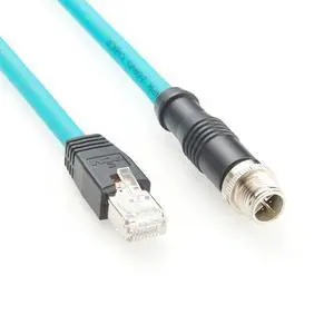 M12 8Pin X-Code Male to RJ45 Cat6A Ethernet Shielded Cable IP67 High Flex GigE Vision Network Patch Cord Compatible with Cognex Basler Industrial Camera Sensor PLC Machine Vision (5M/16.4FT) M12 8Pin X-Code Male to RJ45 Cat6A Ethernet Shielded Cable IP67 High Flex GigE Vision Network Patch Cord Compatible with Cognex Basler Industrial Camera Sensor PLC Machine Vision (5M/16.4FT)