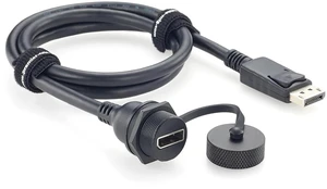 Waterproof Panel Mount DisplayPort 1.2 Male to Female Extension Cable (3FT) Waterproof Panel Mount DisplayPort 1.2 Male to Female Extension Cable (3FT)