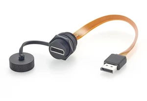 Waterproof DisplayPort 1.4 Male to Female Panel Mount FPC Extension Cable Waterproof DisplayPort 1.4 Male to Female Panel Mount FPC Extension Cable
