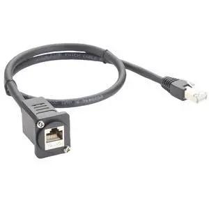 D Series Panel Mount RJ45 Cable Shielded CAT6A Network Ethernet Male to Female Extension Cable RJ45 Feedthru Screw Mount for Industrial Camera Machine Vision (0.6M/2FT) D Series Panel Mount RJ45 Cable Shielded CAT6A Network Ethernet Male to Female Extension Cable RJ45 Feedthru Screw Mount for Industrial Camera Machine Vision (0.6M/2FT)