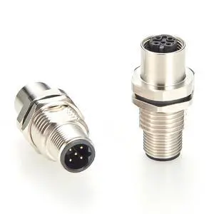 M12 B Code 5Pin Male to Female Feedthrough Bulkhead Connector IP67 Panel Mount Profibus Pass-Thru Adapter Shielded M12 Circular Socket for Industrial Automation, Control Cabinets (2PCS) M12 B Code 5Pin Male to Female Feedthrough Bulkhead Connector IP67 Panel Mount Profibus Pass-Thru Adapter Shielded M12 Circular Socket for Industrial Automation, Control Cabinets (2PCS)