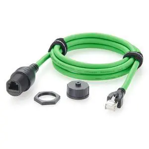 Profinet RJ45 Male to Female Extension Cable Flush Panel Mount 10Gbps Cat6A Ethernet LAN Network Cord IP67 Waterproof Shielded for GigE Vision, Industrial Camera, 3D Imaging (1.5M/4.92FT) Profinet RJ45 Male to Female Extension Cable Flush Panel Mount 10Gbps Cat6A Ethernet LAN Network Cord IP67 Waterproof Shielded for GigE Vision, Industrial Camera, 3D Imaging (1.5M/4.92FT)