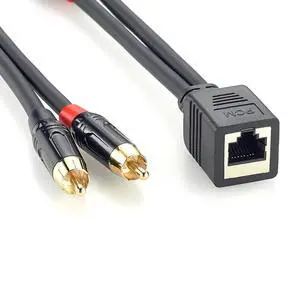 RJ45 Female to Dual RCA Male Audio Cable for AXIA, Broadcast (20cm) RJ45 Female to Dual RCA Male Audio Cable for AXIA, Broadcast (20cm)