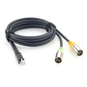 RJ45 Male to Dual XLR 3 Pin Male Balanced Audio Cable for Mixing Consoles, Broadcast (Male, 2M/6.6FT) RJ45 Male to Dual XLR 3 Pin Male Balanced Audio Cable for Mixing Consoles, Broadcast (Male, 2M/6.6FT)