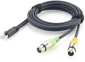 RJ45 Male to Dual XLR 3 Pin Female Adapter Cable for Professional Audio, Studio, Live Sound (Female, 2M/6.6FT) RJ45 Male to Dual XLR 3 Pin Female Adapter Cable for Professional Audio, Studio, Live Sound (Female, 2M/6.6FT)