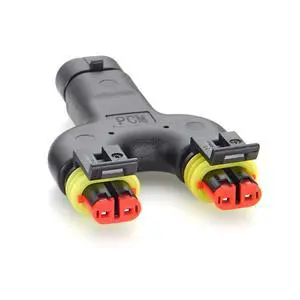 TE AMP Superseal 1.5 Series 2 Pin Y Splitter Connector 1 Male to 2 Female Waterproof Automotive Connector 282104-1 to 282080-1 TE AMP Superseal 1.5 Series 2 Pin Y Splitter Connector 1 Male to 2 Female Waterproof Automotive Connector 282104-1 to 282080-1