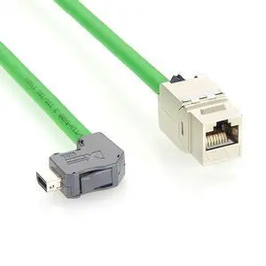 Right Angle IX Industrial to RJ45 Cat6A Ethernet Cable IX40G-A-10S-CVL1(7.0) 10Pin A Key Male to RJ45 Keystone Jack 10Gbps for PLC, Machine Vision, Robotics, Automation (0.2M/0.66FT) Right Angle IX Industrial to RJ45 Cat6A Ethernet Cable IX40G-A-10S-CVL1(7.0) 10Pin A Key Male to RJ45 Keystone Jack 10Gbps for PLC, Machine Vision, Robotics, Automation (0.2M/0.66FT)