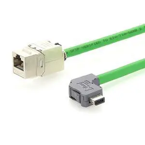 Right Angle IX Industrial 10Pin A Key Male to RJ45 Cat6A Keystone Jack Cable IX40G-A-10S-CVL2 Industrial Ethernet Cable 10Gbps Shielded for PLC, PROFINET, Machine Vision, Robotics (0.2M/0.66FT) Right Angle IX Industrial 10Pin A Key Male to RJ45 Cat6A Keystone Jack Cable IX40G-A-10S-CVL2 Industrial Ethernet Cable 10Gbps Shielded for PLC, PROFINET, Machine Vision, Robotics (0.2M/0.66FT)