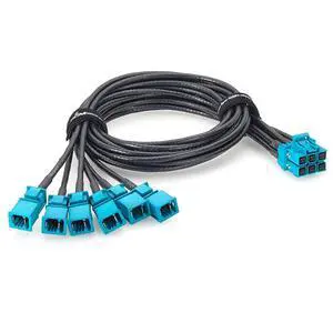 6-in-1 TE MATEnet Z Code Female to Single-Port Male Automotive Ethernet Breakout Cable 2333538-9 to 2302461-9 100/1000BASE-T1 Vehicle Network Cable for NVIDIA Drive AGX Thor, ADAS, LiDAR (1M/3.28FT) 6-in-1 TE MATEnet Z Code Female to Single-Port Male Automotive Ethernet Breakout Cable 2333538-9 to 2302461-9 100/1000BASE-T1 Vehicle Network Cable for NVIDIA Drive AGX Thor, ADAS, LiDAR (1M/3.28FT)