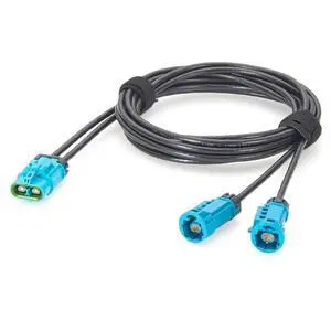 IP67 Waterproof Rosenberger H-MTD Dual Port Female to Dual H-MTD Male Automotive Ethernet Breakout Cable E6K14B-1CAZ5-Z to E6S14E-1CAZ5-Z 10Gbps 100 for ADAS, ECU, LiDAR, Radar (2M/6.6FT) IP67 Waterproof Rosenberger H-MTD Dual Port Female to Dual H-MTD Male Automotive Ethernet Breakout Cable E6K14B-1CAZ5-Z to E6S14E-1CAZ5-Z 10Gbps 100 for ADAS, ECU, LiDAR, Radar (2M/6.6FT)