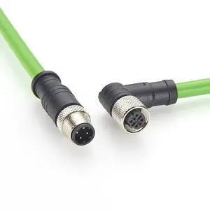 Right Angle M12 D-Code 4 Pin Male to Female Extension Cable CAT5e SFTP Shielded IP67 Drag Chain Industrial Ethernet Cable for PROFINET, EtherCAT, PLC, Robotics, Machine Vision, Automation (2M/6.6FT) Right Angle M12 D-Code 4 Pin Male to Female Extension Cable CAT5e SFTP Shielded IP67 Drag Chain Industrial Ethernet Cable for PROFINET, EtherCAT, PLC, Robotics, Machine Vision, Automation (2M/6.6FT)