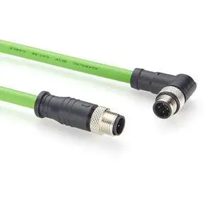 Right Angle M12 D-Coded 4 Pin Male to Male Industrial Ethernet Cable 100Mbps CAT5e Shielded Drag Chain Cable IP67 Waterproof for PROFINET, EtherCAT, PLC, Robot, Automation, Machine Vision (2M/6.6FT) Right Angle M12 D-Coded 4 Pin Male to Male Industrial Ethernet Cable 100Mbps CAT5e Shielded Drag Chain Cable IP67 Waterproof for PROFINET, EtherCAT, PLC, Robot, Automation, Machine Vision (2M/6.6FT)