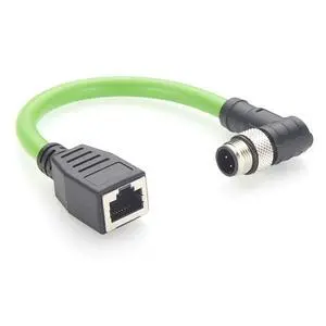 Right Angle M12 D-Code 4 Pin Male to RJ45 Female Industrial Ethernet Cable CAT5e SFTP Shielded IP67 High Flex Drag Chain Cable for PROFINET EtherCAT EtherNet/IP PLC Robot Sensor (0.2m/0.66FT) Right Angle M12 D-Code 4 Pin Male to RJ45 Female Industrial Ethernet Cable CAT5e SFTP Shielded IP67 High Flex Drag Chain Cable for PROFINET EtherCAT EtherNet/IP PLC Robot Sensor (0.2m/0.66FT)