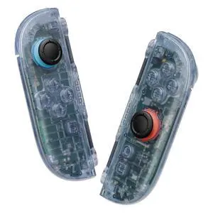 DIY Replacement Shell Buttons for Joycon 2, Custom Full Housing Case + Decorative Strips + Middle Bracket + Buttons for Nintendo Switch 2 Controller - Deluxe Version - Clear Glacier Blue @ DIY Replacement Shell Buttons for Joycon 2, Custom Full Housing Case + Decorative Strips + Middle Bracket + Buttons for Nintendo Switch 2 Controller - Deluxe Version - Clear Glacier Blue @