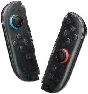 DIY Replacement Shell Buttons for Joycon 2, Custom Full Housing Case + Decorative Strips + Middle Bracket + Buttons for Nintendo Switch 2 Controller - Deluxe Version - Clear Slate Black @ DIY Replacement Shell Buttons for Joycon 2, Custom Full Housing Case + Decorative Strips + Middle Bracket + Buttons for Nintendo Switch 2 Controller - Deluxe Version - Clear Slate Black @