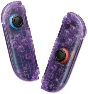 DIY Replacement Shell Buttons for Joycon 2, Custom Full Housing Case + Decorative Strips + Middle Bracket + Buttons for Nintendo Switch 2 Controller - Deluxe Version - Clear Atomic Purple @ DIY Replacement Shell Buttons for Joycon 2, Custom Full Housing Case + Decorative Strips + Middle Bracket + Buttons for Nintendo Switch 2 Controller - Deluxe Version - Clear Atomic Purple @