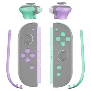 Replacement Full Set Buttons + Decorative Strips for Nintendo Switch 2 Controller - Purple & Green @ Replacement Full Set Buttons + Decorative Strips for Nintendo Switch 2 Controller - Purple & Green @