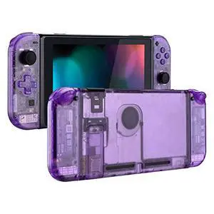 Back Plate for Nintendo Switch Console, NS Joycon Housing Shell (D-Pad Version) with Full Set Buttons, DIY Replacement Shell for Nintendo Switch - Clear Atomic Purple @ Back Plate for Nintendo Switch Console, NS Joycon Housing Shell (D-Pad Version) with Full Set Buttons, DIY Replacement Shell for Nintendo Switch - Clear Atomic Purple @