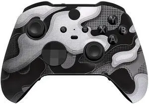 Black White Camouflage Replacement Faceplate Cover for Xbox One Elite Controller Series 2 (Model 1797) Soft Touch Front Housing Shell & Accent Rings for Xbox Elite Series 2 Core Controller @ Black White Camouflage Replacement Faceplate Cover for Xbox One Elite Controller Series 2 (Model 1797) Soft Touch Front Housing Shell & Accent Rings for Xbox Elite Series 2 Core Controller @