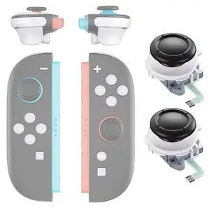 Replacement Full Set Buttons + 3D Joystick for Nintendo Switch 2 JoyCon - White @ Replacement Full Set Buttons + 3D Joystick for Nintendo Switch 2 JoyCon - White @