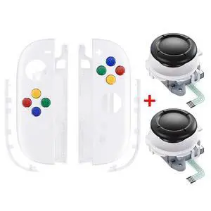 Essence Version Replacement Shell Buttons + 3D Joystick for Nintendo Switch 2 JoyCon - White @ Essence Version Replacement Shell Buttons + 3D Joystick for Nintendo Switch 2 JoyCon - White @