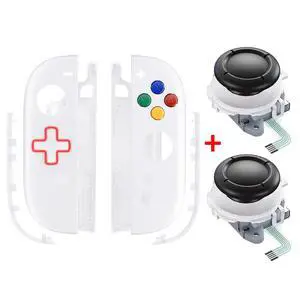 Essence Version Replacement D-Pad Shell Buttons + 3D Joystick for Nintendo Switch 2 JoyCon - White @ Essence Version Replacement D-Pad Shell Buttons + 3D Joystick for Nintendo Switch 2 JoyCon - White @