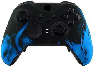 Blue Flame Patterned Faceplate Cover, Soft Touch Front Housing Shell Case Replacement Kit for Xbox One Elite Series 2, Xbox Elite 2 Core Controller Model 1797 - Accent Rings Included @ Blue Flame Patterned Faceplate Cover, Soft Touch Front Housing Shell Case Replacement Kit for Xbox One Elite Series 2, Xbox Elite 2 Core Controller Model 1797 - Accent Rings Included @