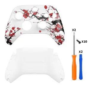 Custom Winter Blossom Patterned Shell + Bottom Shell for Xbox Series X/S Controller @ Custom Winter Blossom Patterned Shell + Bottom Shell for Xbox Series X/S Controller @
