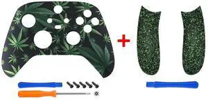 Green Weeds Patterned Shell + Replacement Left Right Side Rails for Xbox Series X/S Controller @ Green Weeds Patterned Shell + Replacement Left Right Side Rails for Xbox Series X/S Controller @