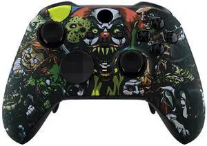 Scary Party Patterned Faceplate Cover, Soft Touch Front Housing Shell Case Replacement Kit for Xbox One Elite Series 2, Xbox Elite 2 Core Controller Model 1797 - Accent Rings Included @ Scary Party Patterned Faceplate Cover, Soft Touch Front Housing Shell Case Replacement Kit for Xbox One Elite Series 2, Xbox Elite 2 Core Controller Model 1797 - Accent Rings Included @