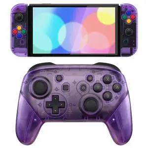 Clear Atomic Purple Full Set Shell for Nintendo Switch OLED, Replacement Full Set Shell for Nintendo Switch Pro Controller - Console Controller NOT Included @ Clear Atomic Purple Full Set Shell for Nintendo Switch OLED, Replacement Full Set Shell for Nintendo Switch Pro Controller - Console Controller NOT Included @