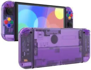 DIY Full Set Shell for Nintendo Switch OLED, Replacement Console Back Plate & Kickstand, Custom NS Controller Housing with Full Set Buttons for Nintendo Switch OLED - Clear Atomic Purple @ DIY Full Set Shell for Nintendo Switch OLED, Replacement Console Back Plate & Kickstand, Custom NS Controller Housing with Full Set Buttons for Nintendo Switch OLED - Clear Atomic Purple @