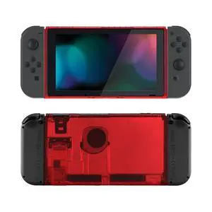 Clear Red Faceplate Backplate DIY Replacement Housing Shell Case for Nintendo Switch Console with Kickstand JoyCon Console NOT Included @ Clear Red Faceplate Backplate DIY Replacement Housing Shell Case for Nintendo Switch Console with Kickstand JoyCon Console NOT Included @