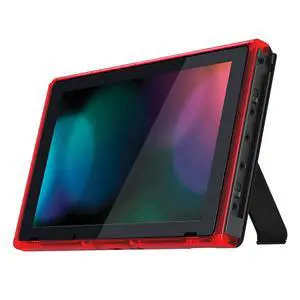 Clear Red DIY Housing Shell for Nintendo Switch Console, Replacement Faceplate Front Frame for Nintendo Switch Console w/Volume Up Down Power Buttons - Console NOT Included @ Clear Red DIY Housing Shell for Nintendo Switch Console, Replacement Faceplate Front Frame for Nintendo Switch Console w/Volume Up Down Power Buttons - Console NOT Included @
