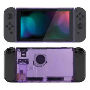 Clear Atomic Purple Faceplate Backplate DIY Replacement Housing Shell Case for Nintendo Switch Console with Kickstand JoyCon Console NOT Included @ Clear Atomic Purple Faceplate Backplate DIY Replacement Housing Shell Case for Nintendo Switch Console with Kickstand JoyCon Console NOT Included @