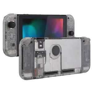 Back Plate for Nintendo Switch Console, NS Joycon Housing Shell (D-Pad Version) with Full Set Buttons, DIY Replacement Shell for Nintendo Switch - Transparent Clear @ Back Plate for Nintendo Switch Console, NS Joycon Housing Shell (D-Pad Version) with Full Set Buttons, DIY Replacement Shell for Nintendo Switch - Transparent Clear @