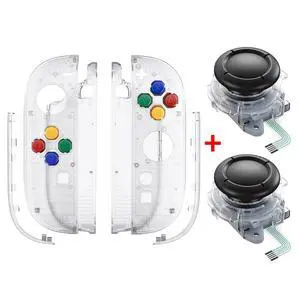 Essence Version Replacement Shell Buttons + 3D Joystick for Nintendo Switch 2 JoyCon - Clear @ Essence Version Replacement Shell Buttons + 3D Joystick for Nintendo Switch 2 JoyCon - Clear @