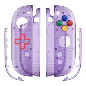 Replacement Shell (D-Pad Version) with Buttons for Joycon 2, Housing Faceplate Case + Decorative Strips + ABXY Dpad for Nintendo Switch 2 Controller - Essence Version - Clear Atomic Purple @ Replacement Shell (D-Pad Version) with Buttons for Joycon 2, Housing Faceplate Case + Decorative Strips + ABXY Dpad for Nintendo Switch 2 Controller - Essence Version - Clear Atomic Purple @