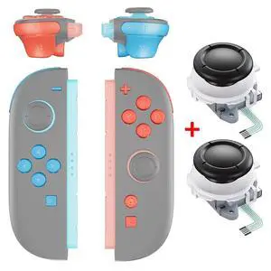 Replacement Blue & Orange Full Set Buttons + White 3D Joystick for Nintendo Switch 2 JoyCon @ Replacement Blue & Orange Full Set Buttons + White 3D Joystick for Nintendo Switch 2 JoyCon @