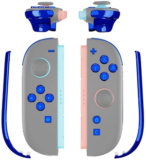 Replacement Full Set Buttons + Decorative Strips for Nintendo Switch 2 Controller - Chrome Blue @ Replacement Full Set Buttons + Decorative Strips for Nintendo Switch 2 Controller - Chrome Blue @