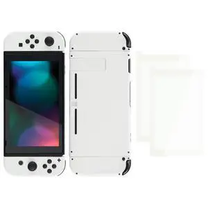 Colorful Border Screen Protector + White DIY Replacement Full Set Shell for Nintendo Switch @ Colorful Border Screen Protector + White DIY Replacement Full Set Shell for Nintendo Switch @