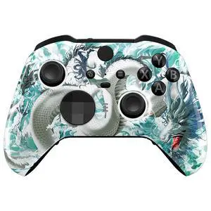 Jade Dragon-Cloud Dominator Replacement Faceplate for Xbox One Elite Controller Series 2 (Model 1797), Soft Touch Front Housing Shell & Accent Rings for Xbox Elite Series 2 Core Controller @ Jade Dragon-Cloud Dominator Replacement Faceplate for Xbox One Elite Controller Series 2 (Model 1797), Soft Touch Front Housing Shell & Accent Rings for Xbox Elite Series 2 Core Controller @